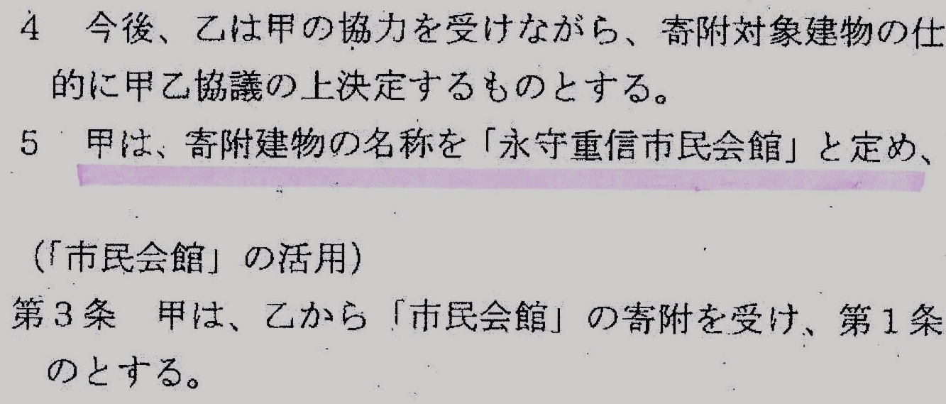 向日市から市民会館の名称を提案していた